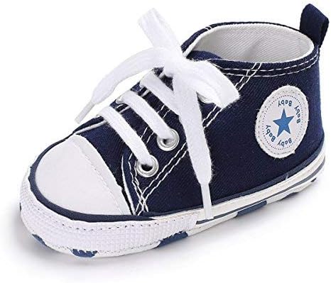 Antheron Baby Girls Boys Canvas Shoes Soft Sole Toddler First Walker Infant High-Top Ankle Sneakers Newborn Crib Shoes