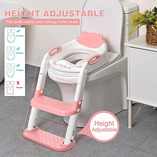 Toilet Potty Training Seat with Step Stool Ladder, 711TEK Toddler Potty