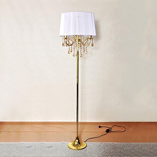 Luxury Crystal Floor Lamp European Living Room Bedroom Bedside Lamp High Standing Tabel Lamp ( Color : Gold )