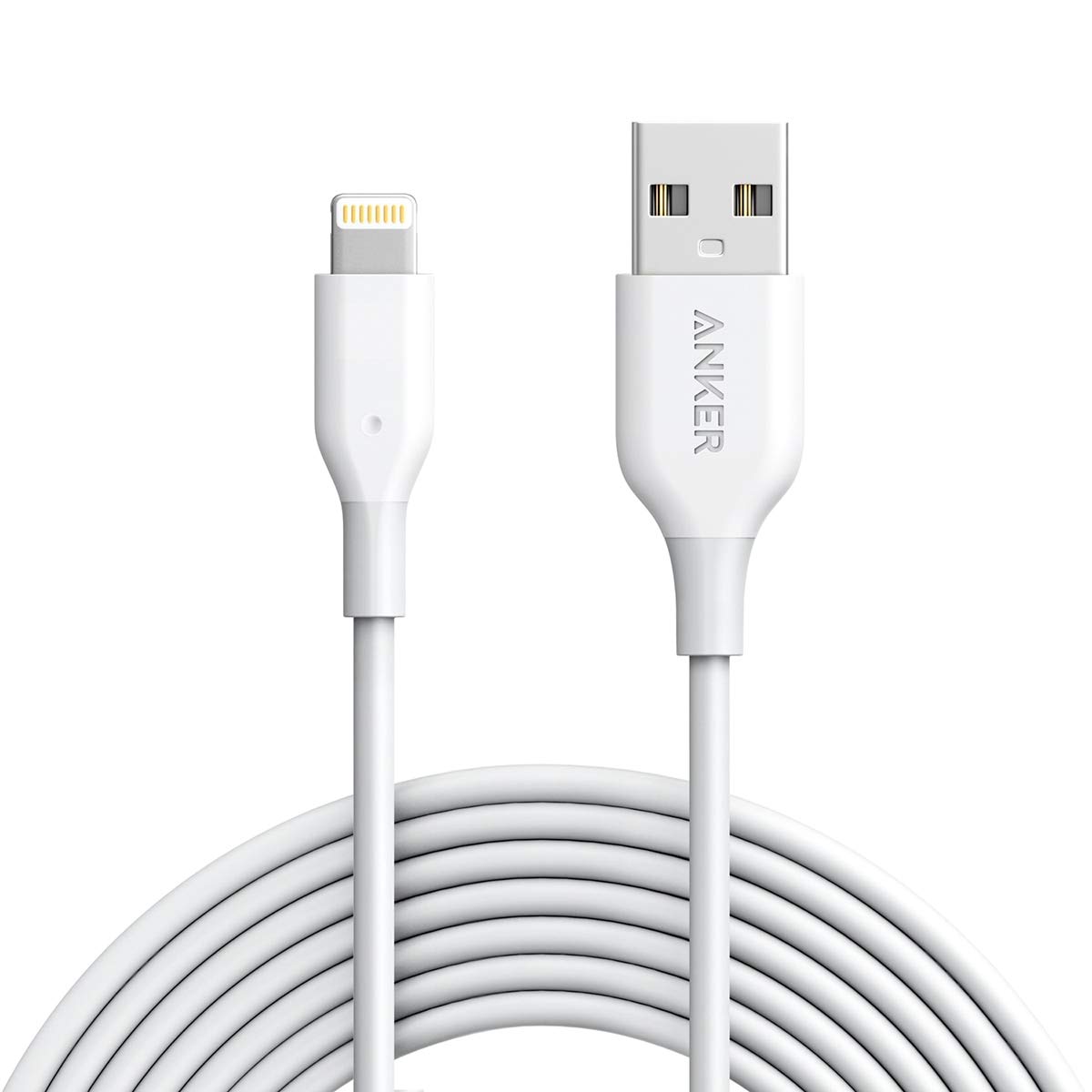 Anker Powerline Lightning (10ft) Apple MFi Certified Lightning Cable/Charger Cord, for iPhone X / 8/8 Plus / 7/7 Plus / 6 / 6s Plus / 5 / 5s, iPad Mini 4/3 / 2, iPad Pro Air 2(White)