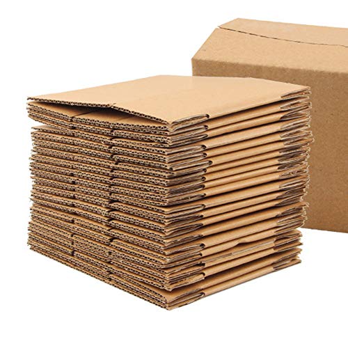 Schliersee Shipping Corrugated Boxes Mailers 6x6x6 Inch, Kraft Shipping Boxes Pack of 25