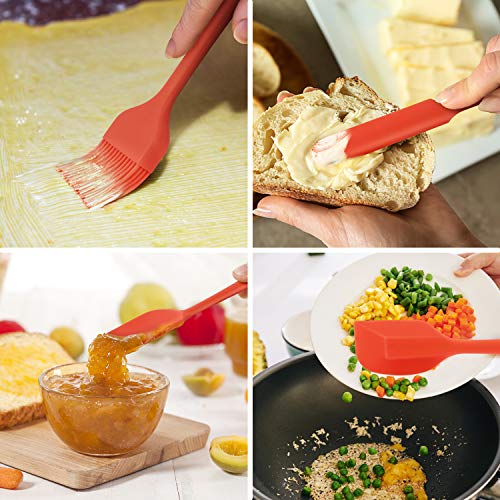 Silicone Spatula Set Heat Resistant, 5 Piece Kitchen Rubber Nonstick Mini Spatula Utensil Set, Small Scraper Spatulas with Strong Steel Core for Cooking Baking Mixing, Dishwasher Safe, BPA Free