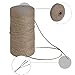656Feet Natural Jute Twine and 24Pcs Mini Wooden Craft Pegs Pins, 3Ply Industrial Packing Materials for Gift,Decoration, Arts and Crafts Christmas Twine Durable String for Gardening Applications