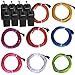 TDLTEK 8 Pack Neon Glowing Strobing Electroluminescent Wire/El Wire(Blue, Green, Red, White, Pink, Purple,Orange, Yellow) + 3 Modes Battery Controllers