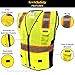 KwikSafety (Charlotte, NC) GRAND KAHUNA (11 Pockets w/D-Ring Pass Thru) Class 2 ANSI High Visibility Reflective Safety Vest Heavy Duty Mesh Zipper and HiVis Construction Work Men Yellow Black L/XL