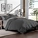 Bare Home Bed-in-A-Bag 7 Piece Comforter & Sheet Set - California King - Goose Down Alternative - Ultra-Soft 1800 Premium - Hypoallergenic - Breathable Bedding Set (Cal King, Grey/Light Grey)