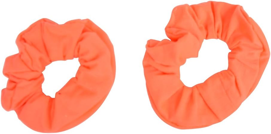 Motique Accessories Set of 8 Neon Color Solid Scrunchies Hair Scrunchy (Pink Yellow Green Orange), 8 count (Pack of 1) - Image 4