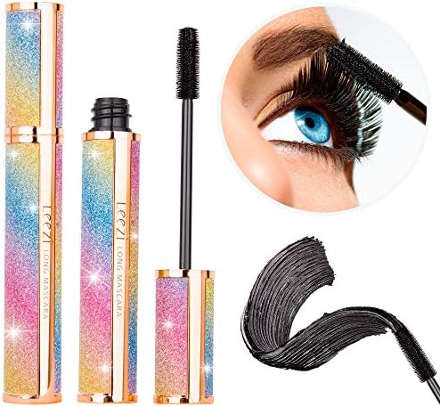 Blitzby 4D Silk Fiber Lash Mascara Waterproof, Luxuriously Longer, Thicker, Voluminous Eyelashes, Long-Lasting, Dramatic Extension, Smudge-proof, Hypoallergenic Formula