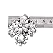 ELEGANTPARK AK Wedding Dress Clutch Double Rhinestones Flowers Silver Shoe Clips 2 Pcs