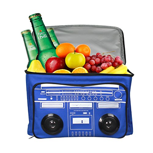 GIWOX Waterproof Picnic Cooler Bag Beach Bag Insulated Cooler Bag Bluetooth Speaker with a Cooler Bag for Outdoor Travelling (Blue)