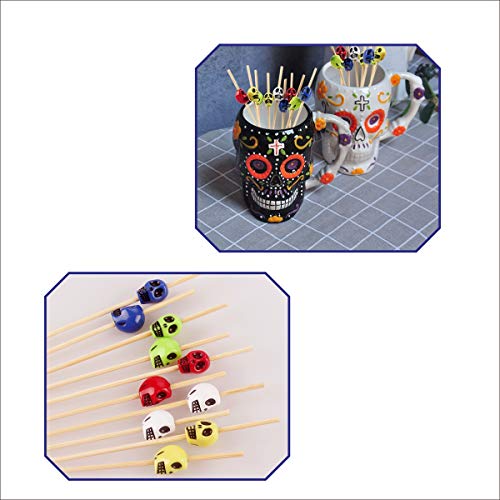 image for Minisland Halloween Decorations Party Cocktail Picks Multicolor Skull 