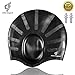 Swim Cap for Long Hair - Silicone Swimming Hat with Ear Pockets for Men and Women, Free Ear Plugs Included