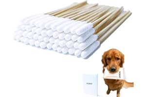 50 Pack Pet Dog Bamboo Cotton Buds Ear Cleaner 15.5cm Enhanced Long Cane Stick Wax Remover Itchy Ear Remedy Cleaning Swabs fo