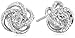 Amazon Collection Sterling Silver Diamond Love Knot Pendant Necklace and Earrings Boxed Jewelry Set (1/4cttw, J-K Color, I2-I3 Clarity), 18