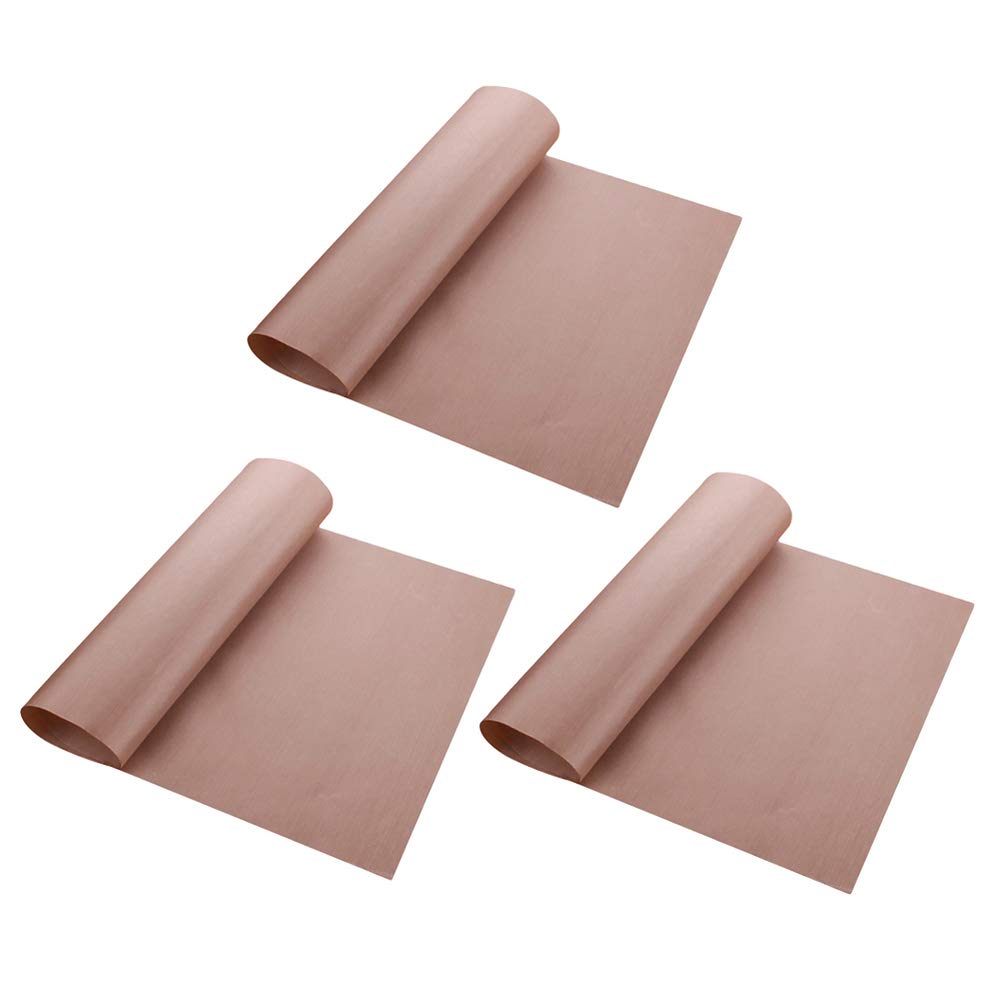 Toyvian 3pcs Non-Stick Reusable Oven Liners Heat Resistant Oven Liners for The Bottom of Gas Electric Ovens Microwave Ovens, Grill Mats 40 x 50cm