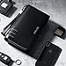 Teemzone Mens Clutch Bag Genuine Leather RFID Blocking Business Clutch Purse Handbags Wrist Bag Clutch Wallet Organizer Long Wallet Passport Card Cash Holder With Zipper Women