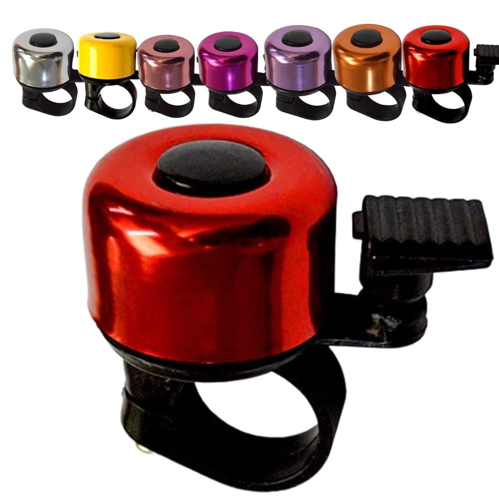 Kiddimoto Bike Bell for Kids Adults Girls Boys Childrens Bicycle Scooter Road Cycle (Red)