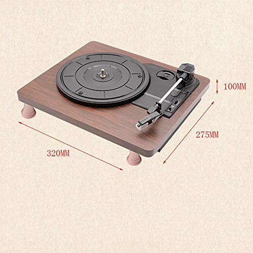 MQW Personality Simple PVC Flat Wooden Gramophone Retro Vinyl Record Machine Parlor Gift Ornaments 320 275 100MM Delicate and Beautiful