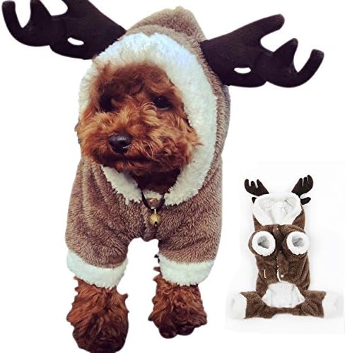 PetsLove Christmas Reindeer Costume Dog Clothes Jumpsuit Pet Jerseys Cat Clothing Coats Apparel Outwear M