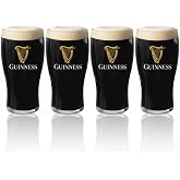 LORD'S ROCKS Guinness Official 20oz Pint Glasses &ndash; Set of 4, Branded Tulip Shape Beer Glassware &ndash; Classic Irish Pub Style
