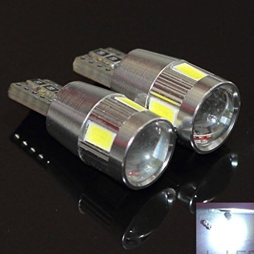 Canbus T10 Samsung Projector 6 LED Light Bulbs Auto Replacement Lighting With Aluminum Heat Sink White Super Bright Car Light Bulb 194 168 2825 W5W 147 152 158 159 161 184 192 193 2881 Compare To Sylvania Osram Phillips L152