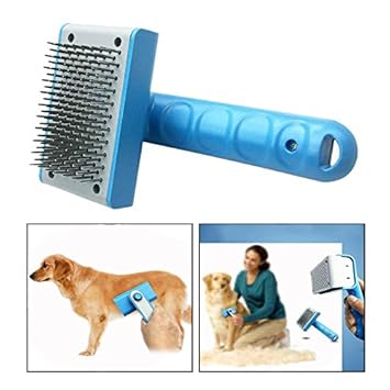 Itian Softbürste Fellpflege für Hunde und Katzen,Mit Dickendeborsten Design für Sichere Fellpflege ohne Ziepen und pefekt für