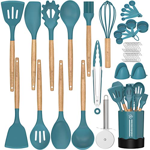 Kitchen-Utensil-Set-Silicone-Cooking-Utensils-Fungun-26-pcs-Kitchen-Utensils-Tools-Wooden-Handle-Spoons-Spatulas-Set-Cookware-Turner-Tongs-Whisk-Kitchen-Gadgets-with-Holder-BPA-Free-Non-Toxic