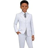 Boys' Formal Suit Set Adjustable Waist Suits for Boy Toddler Wedding Ring Bearer Dress Clothes