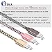 OTISA Charger Cable for Phone, Charger Cord 3 Pack Nylon Braided Charging Cord Compatible Phone xs/xsmax/xr/8/8plus/7/7plus/6/6plus pad pod & More(Gold/Pink/Grey)   