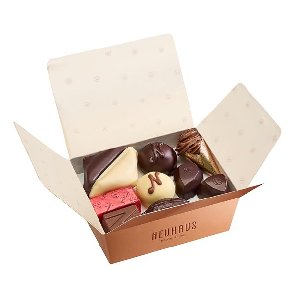 NEUHAUS BELGIAN CHOCOLATE GIFT BOX, 1/2 LB BALLOTIN – 18 ASSORTED MILK, DARK & WHITE CHOCOLATE PRALINES – ROMANTIC GOURMET GIFT