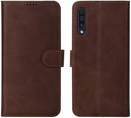 Redluckstar Galaxy A50 Case, Flip Folio Cover Leather Wallet [Magnetic Closure] [Card Slots Cash Holder] [Stand Kickstand] Shockproof Case for Samsung Galaxy A50 (Brown)