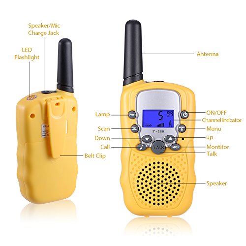 Toys for 3-12 Year Old Boys, Teen Girl Gifts, Selieve Walkie Talkies for Kids Teen Boy Gifts Birthday (1 Pair, Yellow)