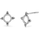 Boma Jewelry Sterling Silver Four Point Open Circle Stud Earrings
