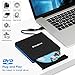 Kingbox External DVD Drive, Portable USB 3.0 Type-C CD/DVD Rewriter Burner Drive for Laptop Desktop PC Computer Windows Linux OS Apple Mac MacBook Pro Air iMac - High Speed Data Transfer - Black