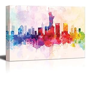 Colorful Rainbow Splattered Paint on The City of...