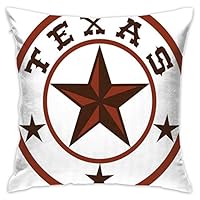 HXIYI Home Decor Throw Pillow Cushion Cover,Round Symbol with Lone Star Earth Toned Monochromatic Illustration,Decorative Square Accent Pillow Case,18 X18 Inches