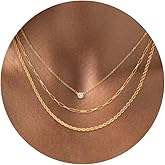 CHESKY Layered Necklaces for Women, 14K Gold Plated Chain Necklace Women Trendy Cuban Link Paperclip Chain Toggle Clasp Necklace Fashion Chunky Jewelry for Women