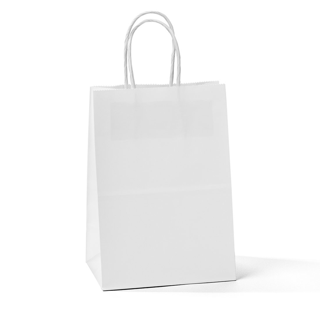Download Amazon.com: Halulu 25 Pcs 8"x4.75"x10.5" White Kraft Paper Handle Shopping Gift Merchandise ...