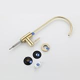 XDSMB Brushed Gold Gooseneck Water Filter Tap Single Cold Kitchen Sink Faucet RO view 6