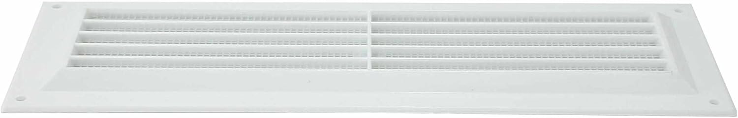 Map Plastic Louvre Air Vent with Flyscreen, White, 9" x 3" (229mm x 76mm), Single Brick Cover for Interior & Exterior Use - Image 4