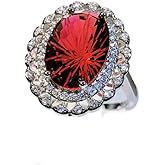 Viyuroyk 925 sterling silver Shiny fashion ring Wedding ring Engagement ring Ruby ring Cocktail ring for women cubic zircon oxide ring women jewelry rings statement.