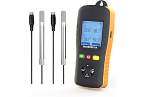 Tzone Temperature and Humidity Data Logger USB with Probe,Dual Channel Temp Humidity Recorder with Data Report, Digital Industrial Thermometer Recording Handheld RH Logger for Greenhouse Freezer Lab