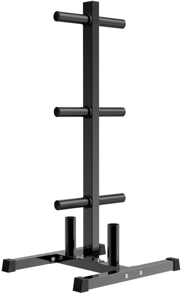 Amazon Com Yaheetech 2in Weight Plate Rack Tree 2 Barbell Bar Holders Olympic Weight Organizer Storage Stand Holds Up To 882 Lbs Sports Outdoors