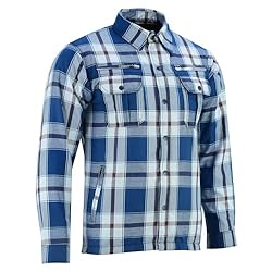 Daniel Smart Men Motorcycle Plaid Shirt All Season