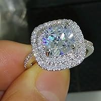 Amazon.com: Metmejiao Fashion Ring Cushion Cut 4ct Zircon Diamonds