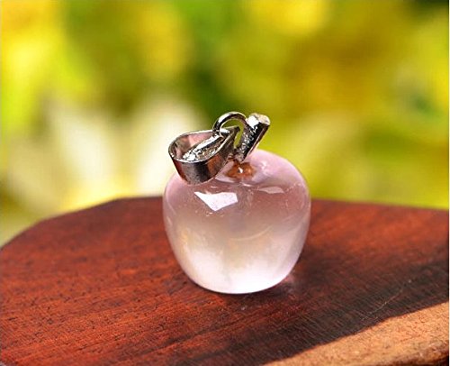 BFlowerYan Rose Quartz Pendant - Apple Style / Eye-drop Shape (Apple Style) (1 piece)