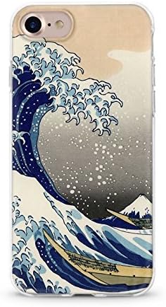 iPhone 7 Slim Protective Soft Flexi Crystal Clear Case (Japanese Waves)