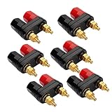 Alotm 6 PCS Banana plugs Couple, Terminals Red Black Connector Amplifier Terminal Binding Post Power Amplifier Dual copper 2-way Banana Plug Jack