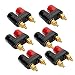 Alotm 6 PCS Banana plugs Couple, Terminals Red Black Connector Amplifier Terminal Binding Post Power Amplifier Dual copper 2-way Banana Plug Jack primary