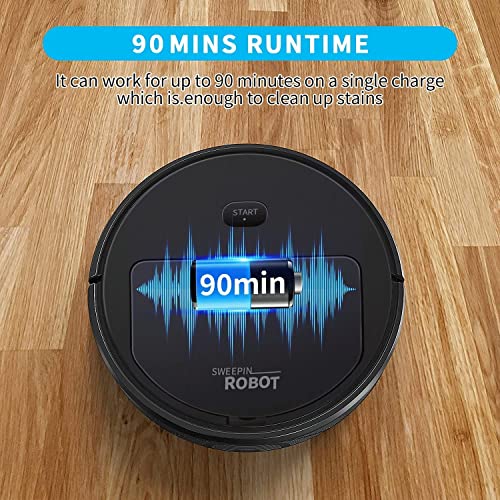 Robot Vacuum,Robotic Vacuums Cleaner with Self-Charging,with 360° Smart Sensor Protectio,Multiple Cleaning Modes Vacuum Best for Pet Hairs,Tile & Medium Carpet, Floor Cleaner Robot for Wood Floors